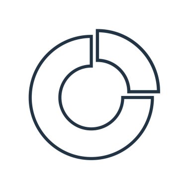 Pasta grafik simge vektör beyaz arka plan üzerinde pasta grafiği şeffaf işareti izole