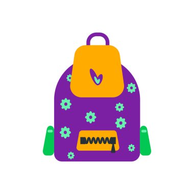 Web ve mobil uygulaması tasarım, sırt çantası logo kavramı için beyaz arka plan üzerinde izole sırt çantası simge vektör