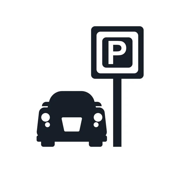 駐車場サイン アイコン ベクトル Web およびモバイル アプリの設計 駐車場看板ロゴのコンセプトのホワイト バック グラウンドの分離 — ストックベクタ