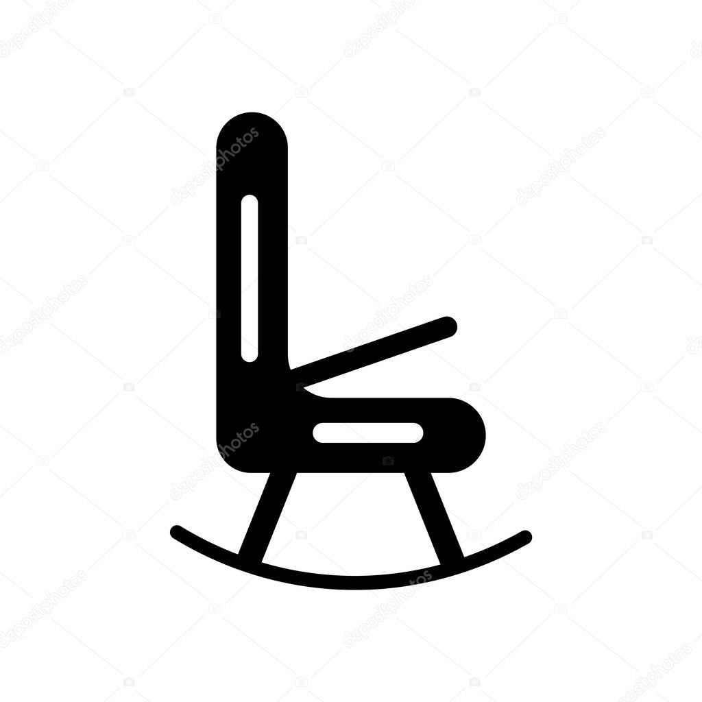 Rocking chair icon vector isolated on white background for your web and mobile app design, Rocking chair logo concept