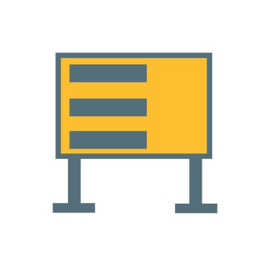 Billboard simge vektör web ve mobil uygulaması tasarımı, Billboard logo kavramı için izole üzerinde beyaz arka plan