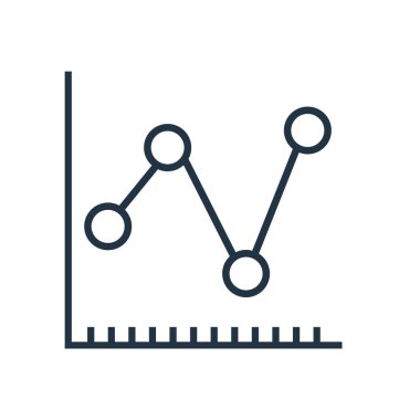 Beyaz arka plan üzerinde çizgi grafiği şeffaf işareti izole çizgi grafik simge vektör