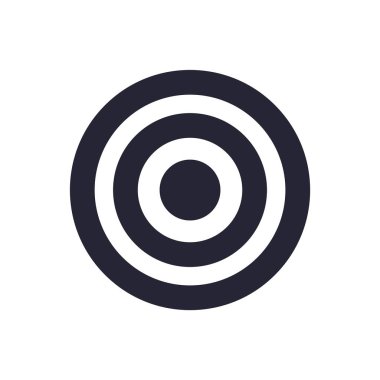 Hedef simgesini vektör web ve mobil uygulaması tasarımı, hedef logo kavramı için izole üzerinde beyaz arka plan