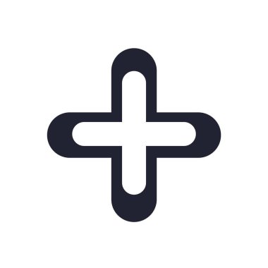 Ekle simgesini vektör web ve mobil uygulaması tasarımı, Ekle logo kavramı için izole üzerinde beyaz arka plan