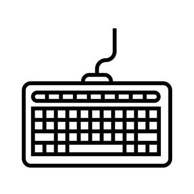 Klavye simgesini vektör web ve mobil uygulaması tasarımı, klavye logo kavramı için izole üzerinde beyaz arka plan