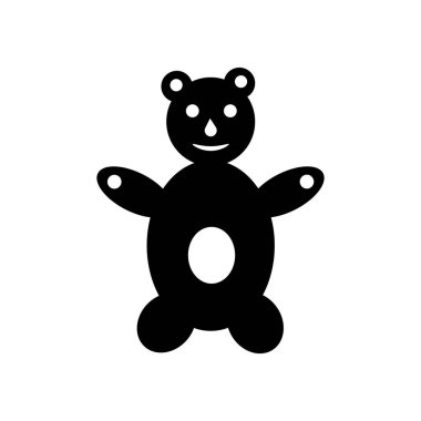 Oyuncak ayı simge vektör web ve mobil uygulaması tasarımı, oyuncak ayı logo kavramı üzerinde izole beyaz arka plan