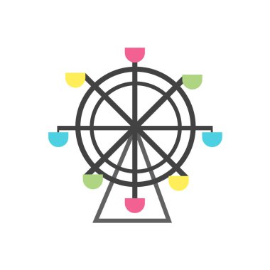 Dönme dolap simge vektör web ve mobil uygulaması tasarımı, dönme dolap logo kavramı üzerinde izole beyaz arka plan