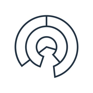 Pasta grafik simge vektör beyaz arka plan üzerinde pasta grafiği şeffaf işareti izole