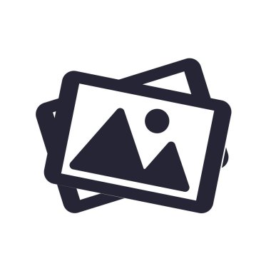 Resim simge vektör web ve mobil uygulaması tasarımı, resim logo kavramı için izole üzerinde beyaz arka plan