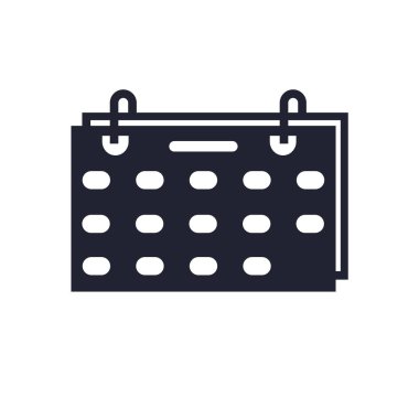 Web ve mobil uygulaması tasarımı, takvim logo kavramı için beyaz arka plan üzerinde izole takvim simge vektör