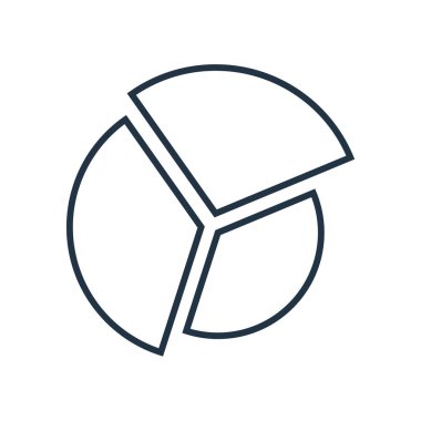 Pasta grafik simge vektör beyaz arka plan üzerinde pasta grafiği şeffaf işareti izole