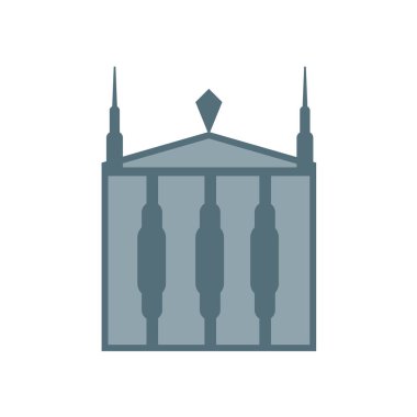 Web ve mobil uygulaması tasarımı, müze logo kavramı için beyaz arka plan üzerinde izole Müzesi simge vektör