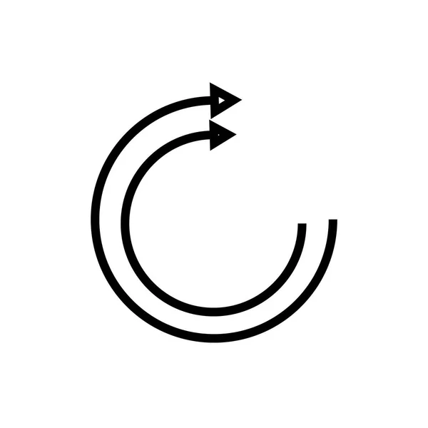 曲線矢印アイコン ベクトル Web およびモバイル アプリケーションの設計曲線矢印ロゴのコンセプトのホワイト バック グラウンドの分離 — ストックベクタ