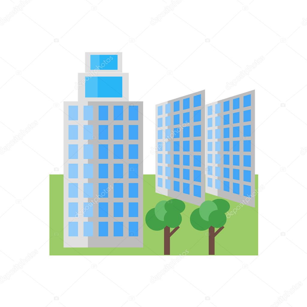 Skyscraper icon vector isolated on white background for your web and mobile app design, Skyscraper logo concept