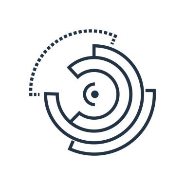 Pasta grafik simge vektör beyaz arka plan üzerinde pasta grafiği şeffaf işareti izole