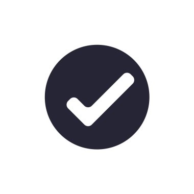 Onay işareti simgesini vektör web ve mobil uygulaması tasarımı, onay işareti logo kavramı üzerinde izole beyaz arka plan