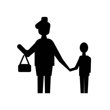 Anne simgesi üzerinde izole beyaz arka plan web ve mobil uygulaması tasarım vektör, logo kavramı anne