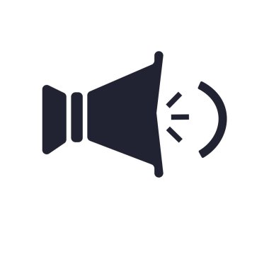 Web ve mobil uygulaması tasarımı, hoparlör logo kavramı için beyaz arka plan üzerinde izole hoparlör simge vektör