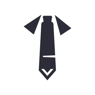 Web ve mobil uygulaması tasarım, kravat logo kavramı için beyaz arka plan üzerinde izole kravat simge vektör