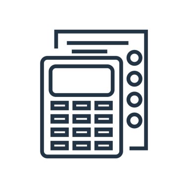 Beyaz arka plan üzerinde hesap makinesi şeffaf işareti izole hesap makinesi simge vektör