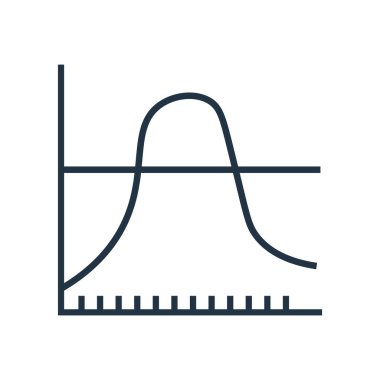 Beyaz arka plan üzerinde çizgi grafiği şeffaf işareti izole çizgi grafik simge vektör