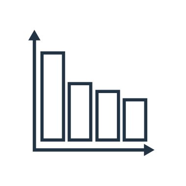Çubuk grafik simge vektör beyaz arka plan üzerinde çubuk grafik şeffaf işareti izole