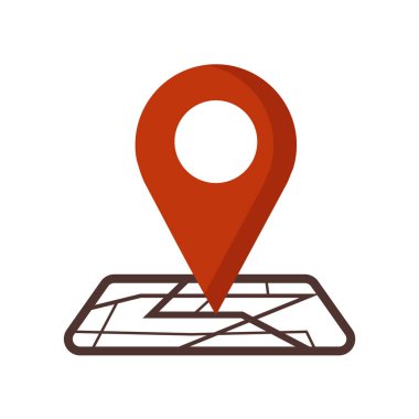 Web ve mobil uygulaması tasarımı, yer logo kavramı için beyaz arka plan üzerinde izole konum simge vektör