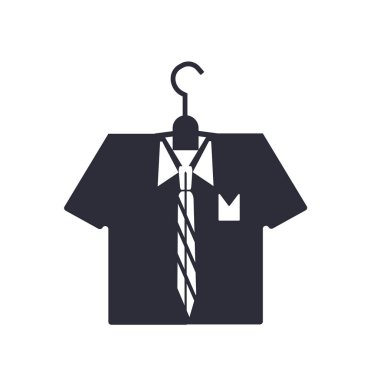 Web ve mobil uygulaması tasarımı, gömlek logo kavramı için beyaz arka plan üzerinde izole gömlek simge vektör