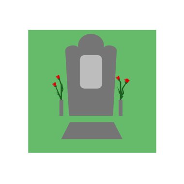 Web ve mobil uygulaması tasarımı, Cementery logo kavramı için beyaz arka plan üzerinde izole cementery simge vektör
