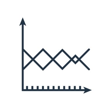 Beyaz arka plan üzerinde çizgi grafiği şeffaf işareti izole çizgi grafik simge vektör