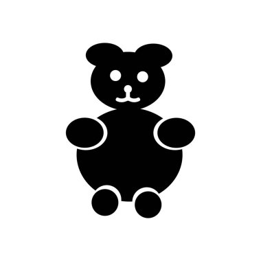 Oyuncak ayı simge vektör web ve mobil uygulaması tasarımı, oyuncak ayı logo kavramı üzerinde izole beyaz arka plan