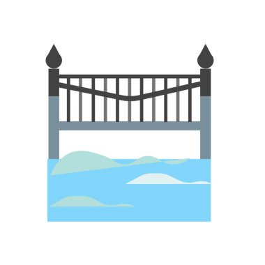 Web ve mobil uygulaması tasarımı, köprü logo kavramı için beyaz arka plan üzerinde izole köprü simge vektör