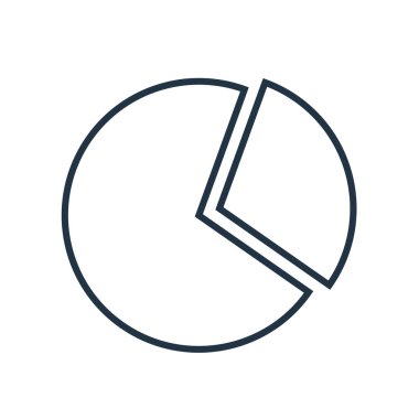 Pasta grafik simge vektör beyaz arka plan üzerinde pasta grafiği şeffaf işareti izole