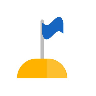 Web ve mobil uygulaması tasarım, bayrak logo kavramı için beyaz arka plan üzerinde izole bayrak simge vektör