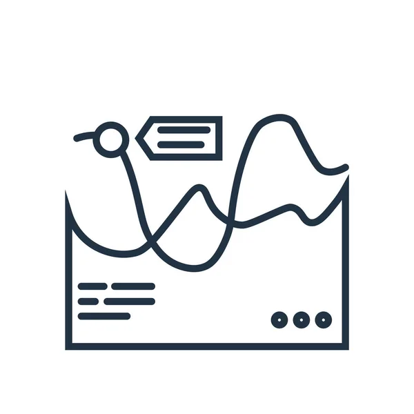 Vettore Icona Grafico Linee Isolato Sfondo Bianco Segno Trasparente Grafico — Vettoriale Stock