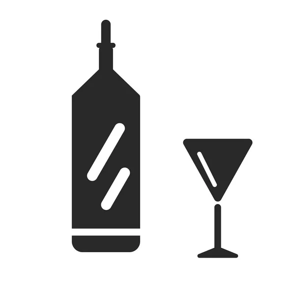 Μπουκάλι Κρασί Εικονίδιο Διάνυσμα Απομονωθεί Λευκό Φόντο Για Σας Web — Διανυσματικό Αρχείο