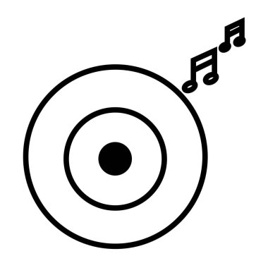 Gramofon kaydı simge vektör web ve mobil uygulaması tasarımı, gramofon kaydı logo kavramı için izole üzerinde beyaz arka plan