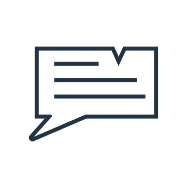 Beyaz arka plan üzerinde sohbet şeffaf işareti izole sohbet simge vektör