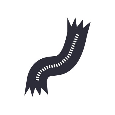 Web ve mobil uygulaması tasarım, eşarp logo kavramı için beyaz arka plan üzerinde izole eşarp simge vektör