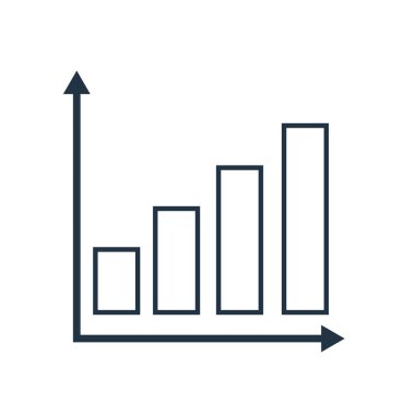 Çubuk grafik simge vektör beyaz arka plan üzerinde çubuk grafik şeffaf işareti izole