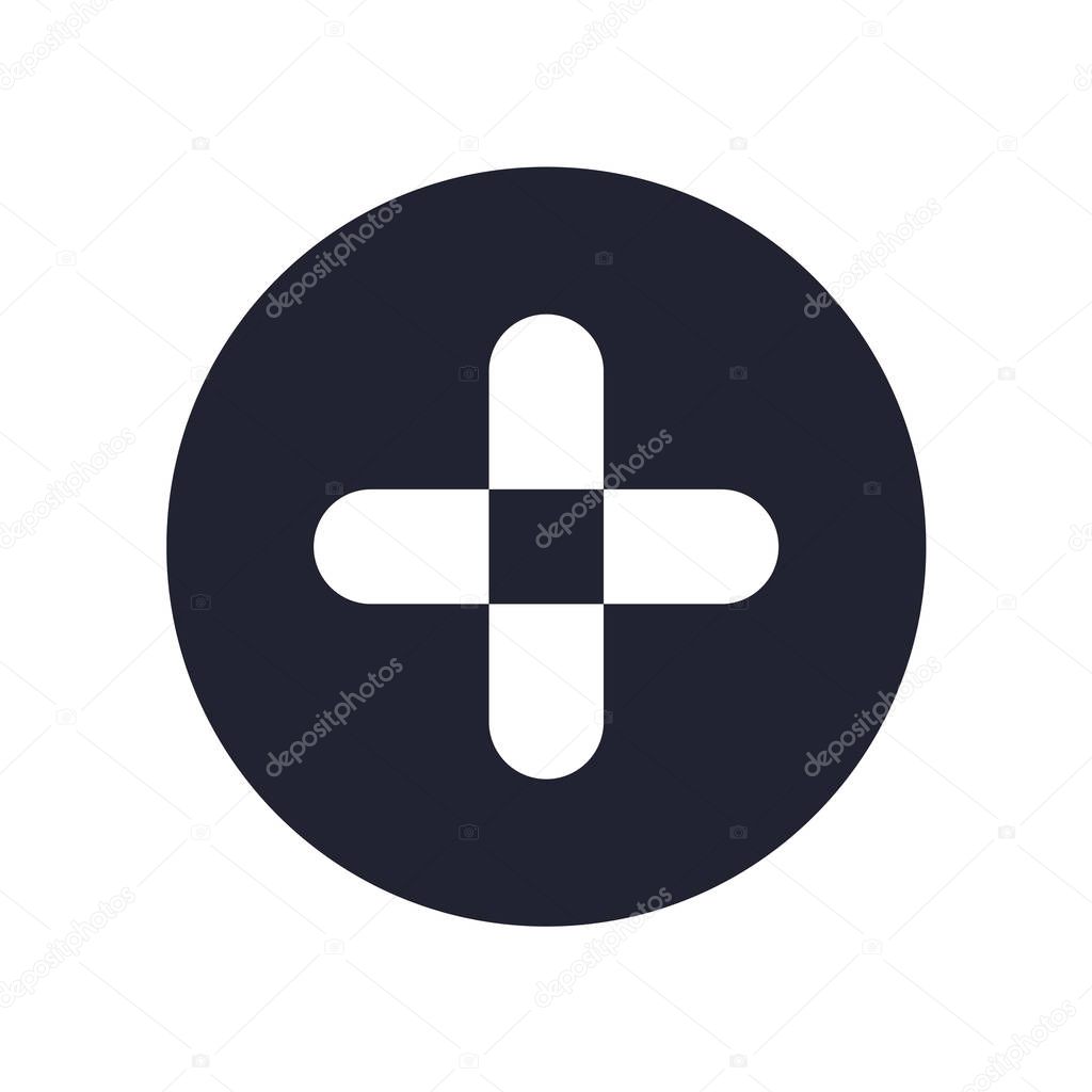 Plus icon vector isolated on white background for your web and mobile app design, Plus logo concept