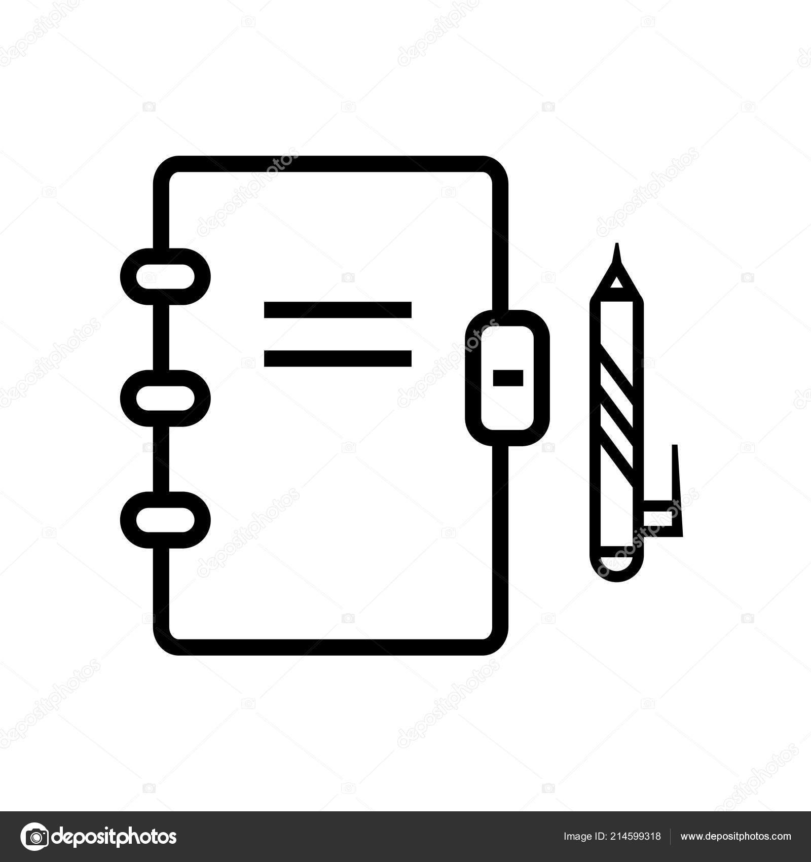Notepad Icon Vector Isolated White Background Notepad Transparent Sign Linear Vector Image By C Mmvector Vector Stock
