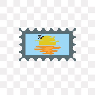 Saydam arka plan üzerinde damga logo kavramı izole pul vektör simgesi