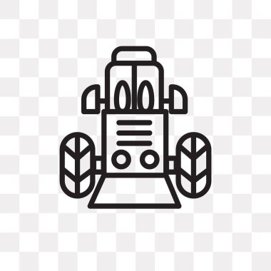 Saydam arka plan üzerinde traktör logo kavramı izole traktör vektör simgesi