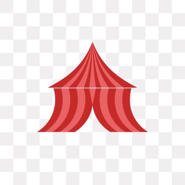 Saydam arka plan üzerinde çadır logo kavramı izole çadır vektör simgesi