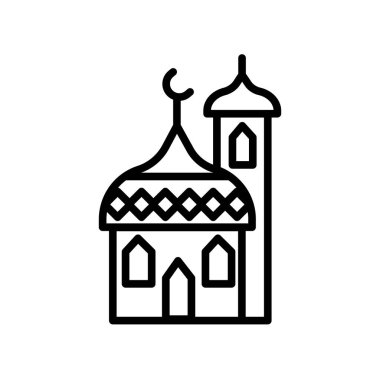 Beyaz arka plan üzerinde cami şeffaf işareti izole Camii simge vektör