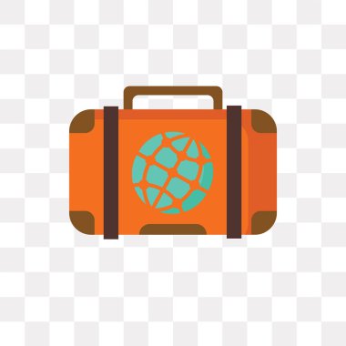 Saydam arka plan üzerinde bavul logo kavramı izole bavul vektör simgesi