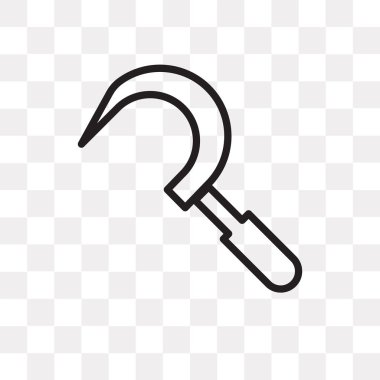 Saydam arka plan üzerinde orak logo kavramı izole orak vektör simgesi