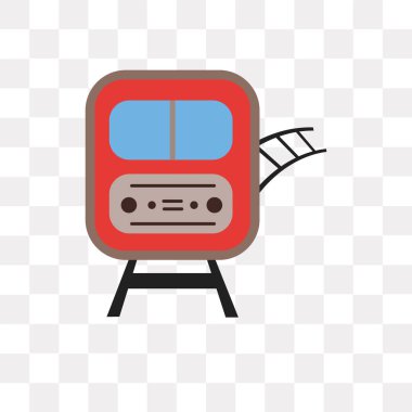 Saydam arka plan üzerinde tren logo izole tren vektör simgesi