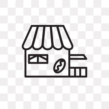 Saydam arka plan üzerinde Coffee shop logo tasarımı izole kahvehane vektör simgesi